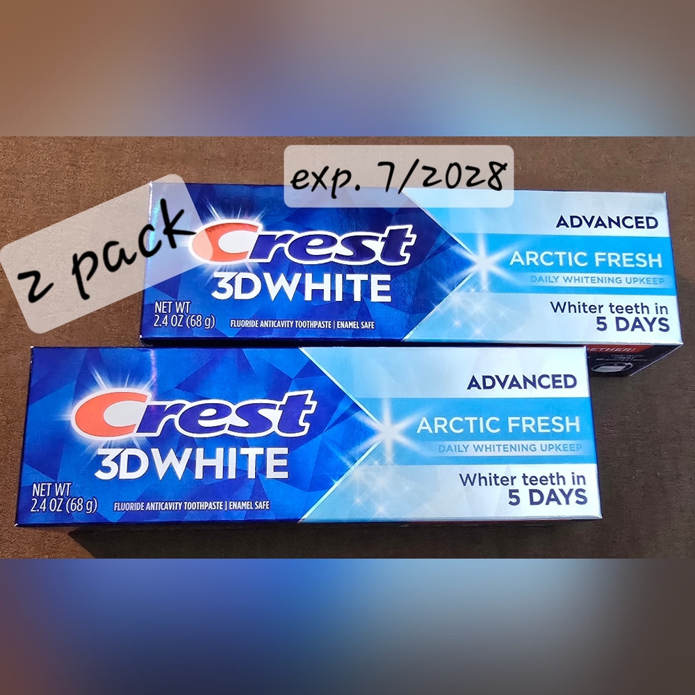 2 Pack Crest 3D White Arctic Fresh Toothpaste 2.4 oz.